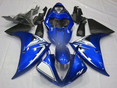 Mejores Carenados Moto Yamaha R1 2012-2014 - Azul Blanco Negro Mate