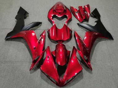 Mejores Carenados Moto Yamaha R1 2004-2006 - Rojo Caramelo Negro Mate