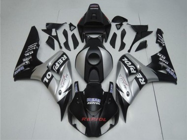 Mejores Carenados Moto Honda CBR1000RR 2004-2005 - Plata Negro Brillante Repsol