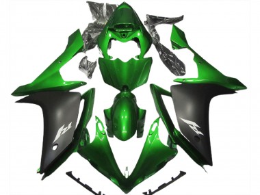 Mejores Carenado Moto Yamaha R1 2007-2008 - Verde Negro Mate
