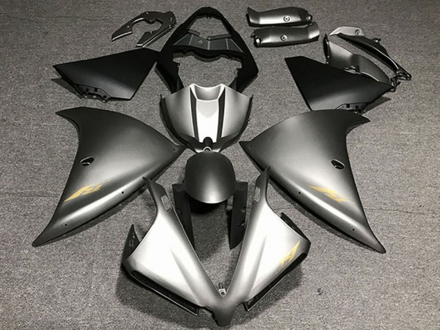 Mejores Carenados Moto Yamaha R1 2012-2014 - Gris Mate Oro Calcomanías