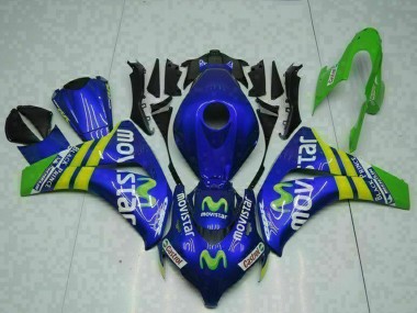 Mejores Carenados Moto Honda CBR1000RR 2008-2011 - Azul Amarillo Verde MoviStar Castrol