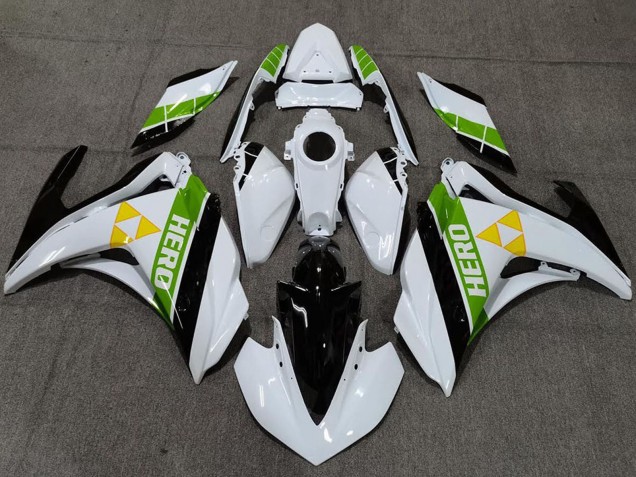Mejores Carenados Moto Yamaha R3 2015-2018 - Blanco Verde Negro Brillante