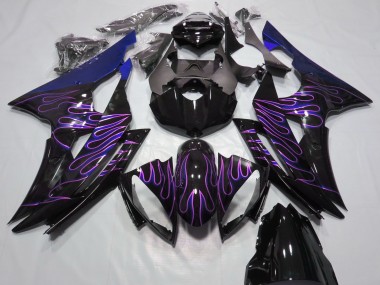 Mejores Carenados Moto Yamaha R6 2008-2016 - Azul Negro Brillante Púrpura Llama