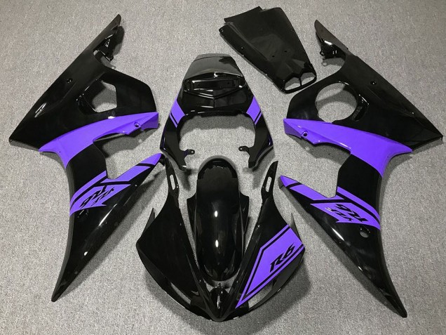 Mejores Carenados Moto Yamaha R6 2003-2004 - Negro Brillante Púrpura