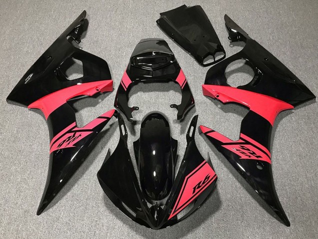 Mejores Carenados Moto Yamaha R6 2003-2004 - Negro Brillante Rosa
