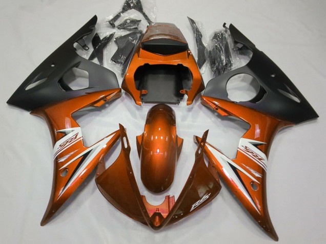 Mejores Carenados Moto Yamaha R6 2003-2004 - Naranja Blanco Negro Mate