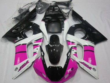 Mejores Carenados Moto Yamaha R6 1998-2002 - Blanco Rosa Negro Brillante