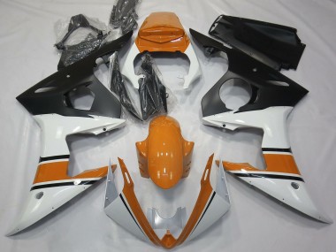 Mejores Carenados Moto Yamaha R6 2003-2004 - Blanco Naranja Negro Mate