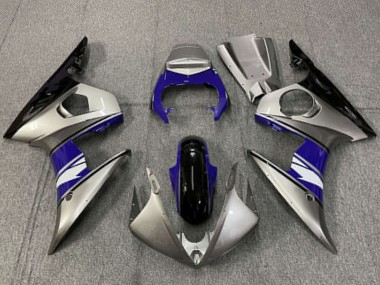 Mejores Carenados Moto Yamaha R6 2003-2004 - Plata Azul Negro Brillante