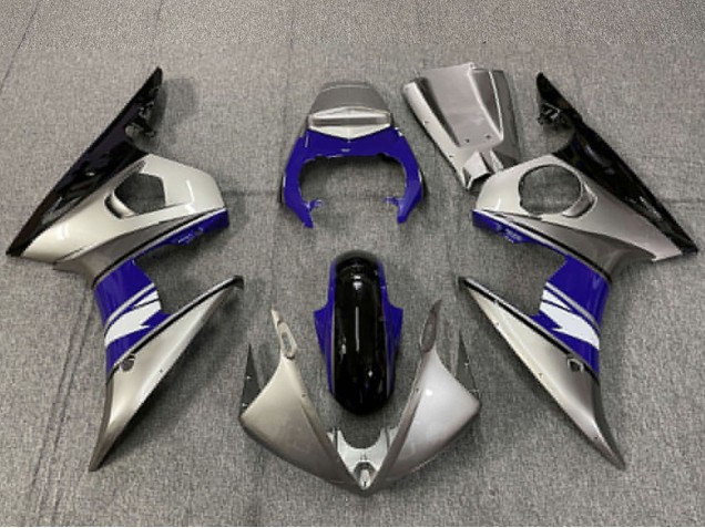 Mejores Carenados Moto Yamaha R6 2003-2004 - Plata Azul Negro Brillante