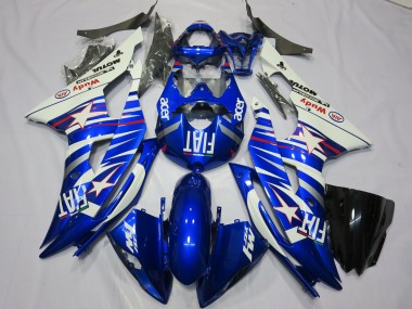 Mejores Carenados Moto Yamaha R6 2008-2016 - Blanco Azul Fiat Acer Motul Michelin