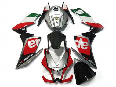 Mejores Carenados Moto Aprilia RS4 125 2012-2018 - Plata Rojo Verde Negro Brillante OEM Estilo