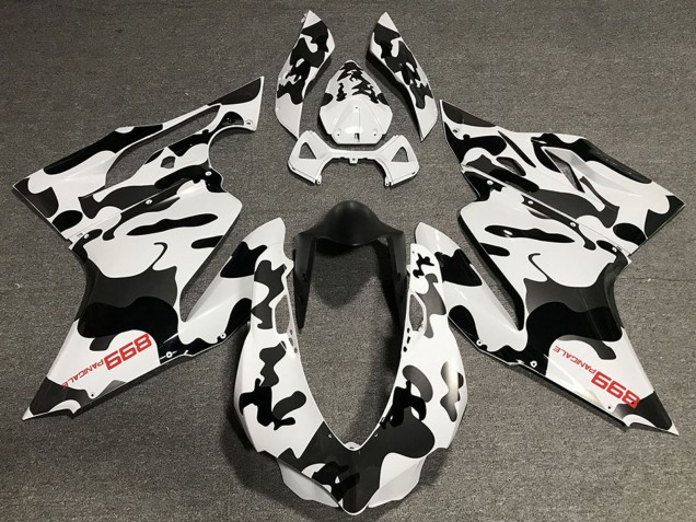 Mejores Carenados Moto Ducati 899 2011-2014 - Blanco Negro Camouflage