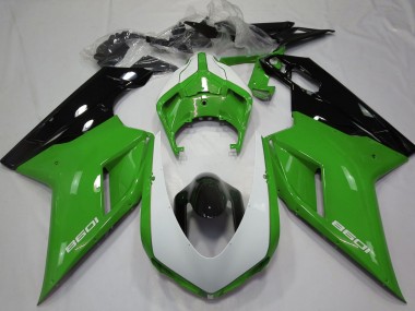 Mejores Carenados Moto Ducati 1098 2007-2014 - Verde Negro Blanco
