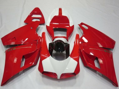 Mejores Carenados Moto Ducati 916 1993-2005 - Rojo Blanco Negro Brillante Performance