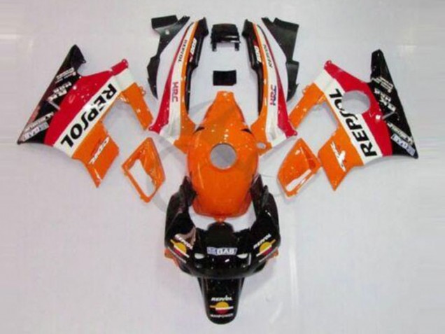Mejores Carenados Moto Honda CBR600 F2 1991-1994 - Naranja Blanco Rojo Negro Brillante Repsol