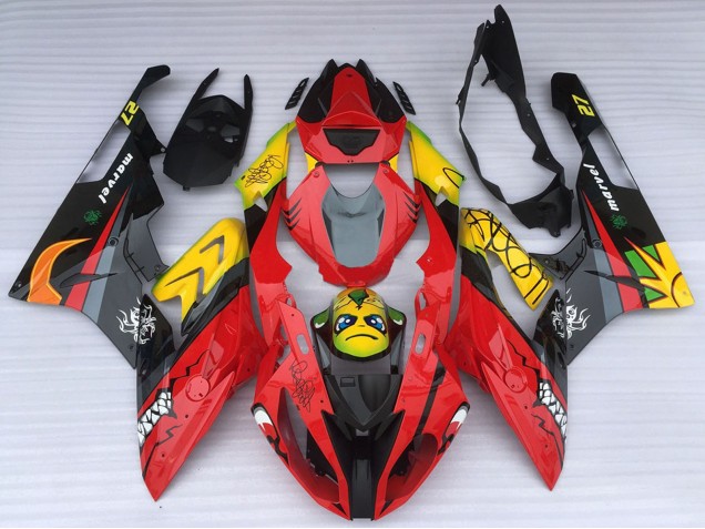 Mejores Carenados Moto BMW S1000RR 2015-2016 - Amarillo Rojo Negro Tiburón