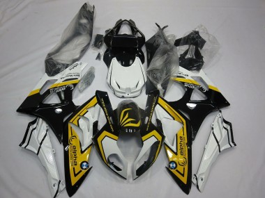 Mejores Carenados Moto BMW S1000RR 2009-2014 - Blanco Amarillo Negro Brillante