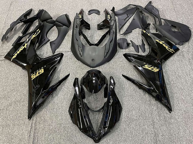 Mejores Carenados Moto Triumph Daytona 675 2013-2016 - Negro Brillante Oro Calcomanías