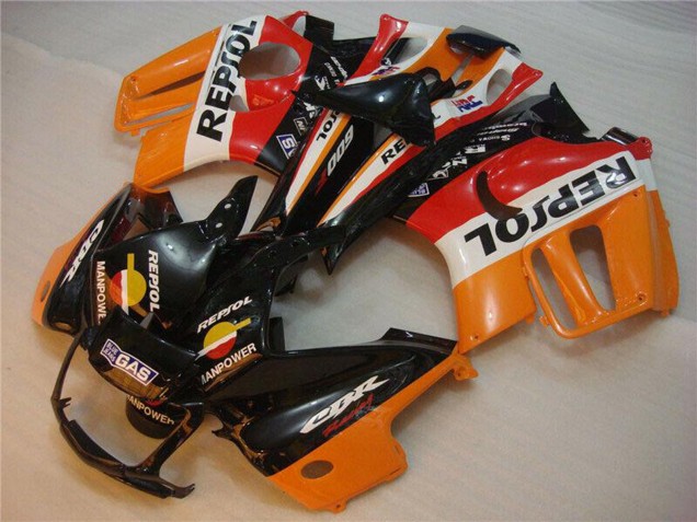 Mejores Carenados Moto Honda CBR600 F3 1995-1996 - Naranja Blanco Rojo Negro Brillante Repsol