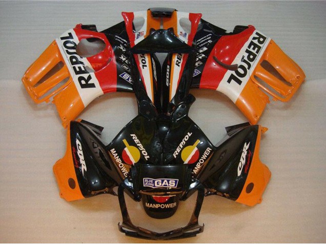 Mejores Carenados Moto Honda CBR600 F3 1995-1996 - Naranja Blanco Rojo Negro Brillante Repsol