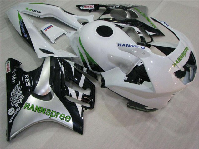 Mejores Carenados Moto Honda CBR600 F3 1995-1996 - Blanco Plata Verde Hannspree