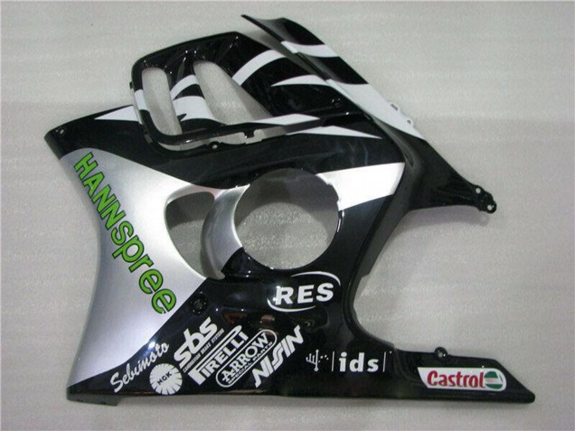 Mejores Carenados Moto Honda CBR600 F3 1995-1996 - Blanco Plata Verde Hannspree