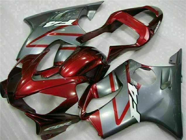 Mejores Kits Carenado Moto Honda CBR600 F4i 2001-2003 - Plata Rojo