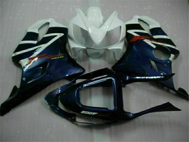 Mejores Carenados Moto Honda CBR600 F4i 2001-2003 - Blanco Azul Negro Raya