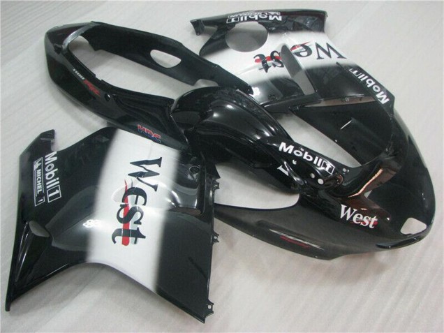 Mejores Carenados Moto Honda CBR1100XX Blackbird 1996-2007 - Negro Brillante Blanco West