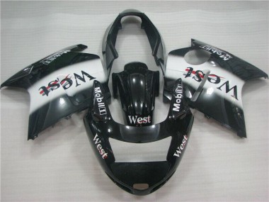 Mejores Carenados Moto Honda CBR1100XX Blackbird 1996-2007 - Negro Brillante Blanco West