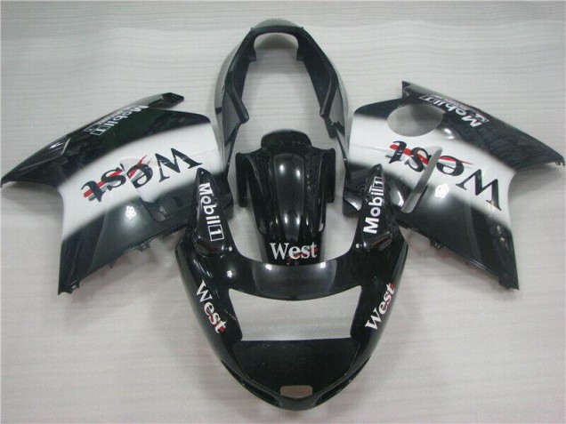 Mejores Carenados Moto Honda CBR1100XX Blackbird 1996-2007 - Negro Brillante Blanco West