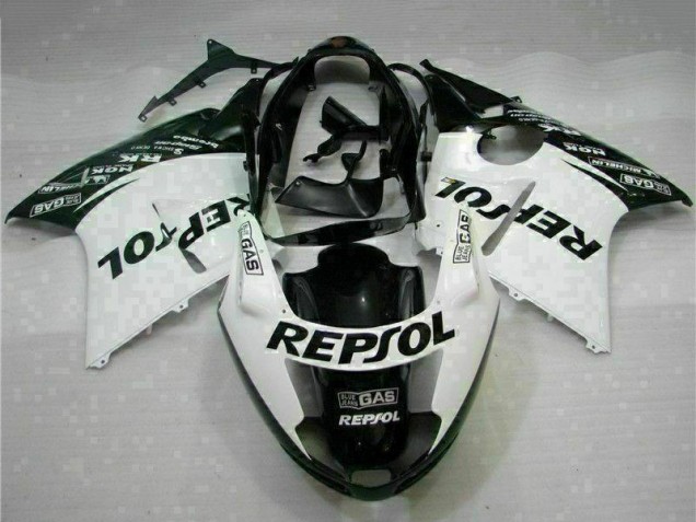 Mejores Carenados Moto Honda CBR1100XX Blackbird 1996-2007 - Blanco Negro Brillante Repsol