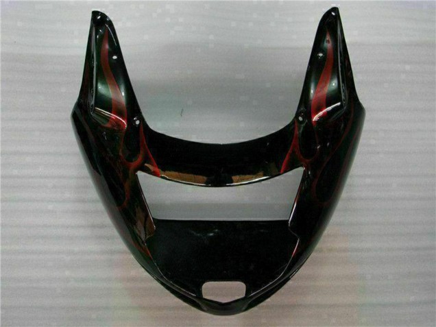 Mejores Carenado Moto ABS Honda CBR1100XX Blackbird 1996-2007 - Negro Brillante Rojo Llama