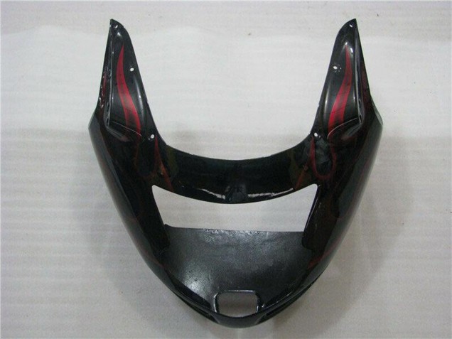 Mejores Carenados Moto ABS Honda CBR1100XX Blackbird 1996-2007 - Negro Brillante Rojo Llama