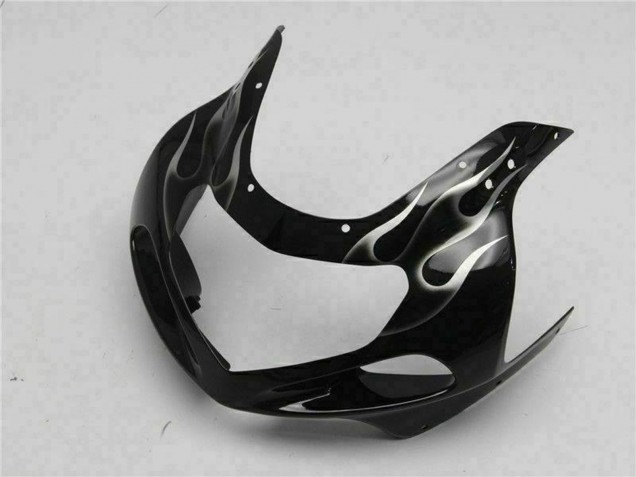 Mejores Carenados Moto Suzuki GSXR 600/750 2001-2003 - Negro Brillante Plata Llama