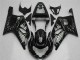 Mejores Carenados Moto Suzuki GSXR 600/750 2001-2003 - Negro Brillante Plata Llama