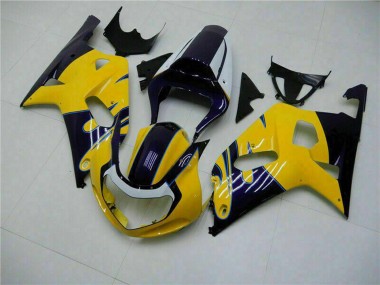 Mejores Carenados Moto Suzuki GSXR 600/750 2001-2003 - Amarillo Azul Oscuro Negro Brillante
