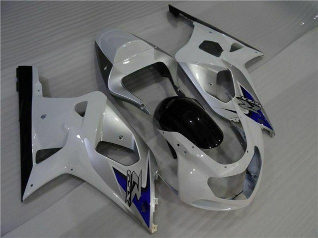 Mejores Carenados Moto Suzuki GSXR 600/750 2001-2003 - Blanco Plata Azul Negro