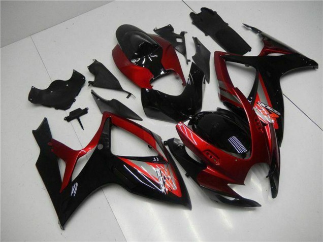 Mejores Carenado Moto Suzuki GSXR 600/750 2006-2007 - Rojo Negro Brillante