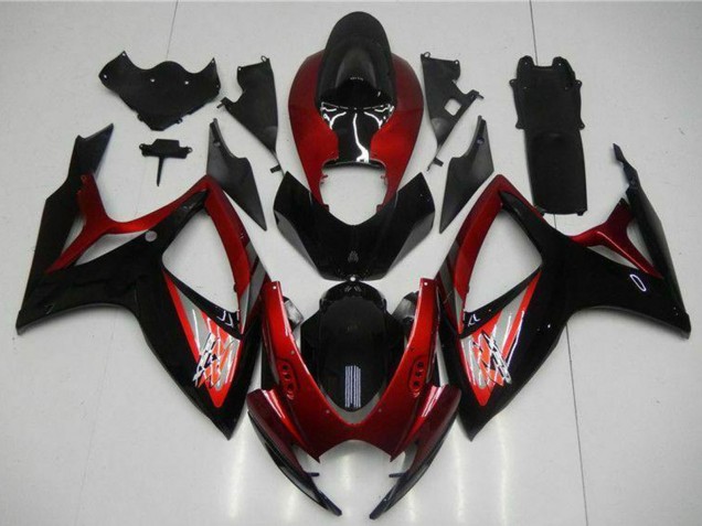 Mejores Carenado Moto Suzuki GSXR 600/750 2006-2007 - Rojo Negro Brillante