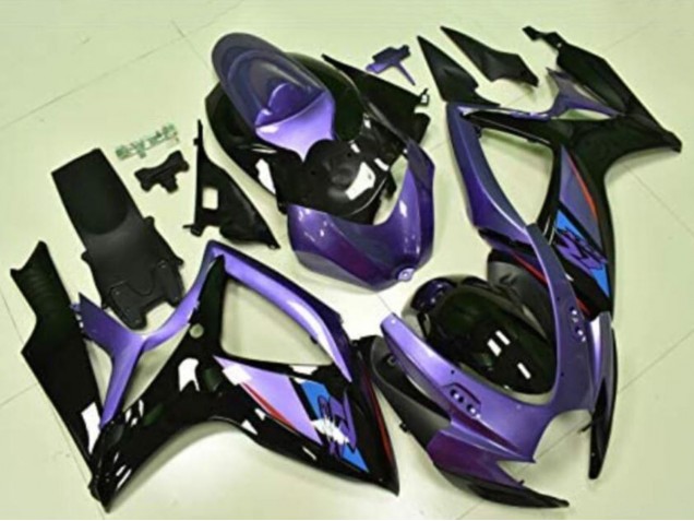 Mejores Carenados Moto Suzuki GSXR 600/750 2006-2007 - Púrpura Negro Brillante Azul