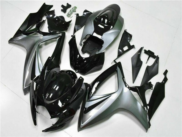 Mejores Carenados Moto Suzuki GSXR 600/750 2006-2007 - Plata Negro Brillante