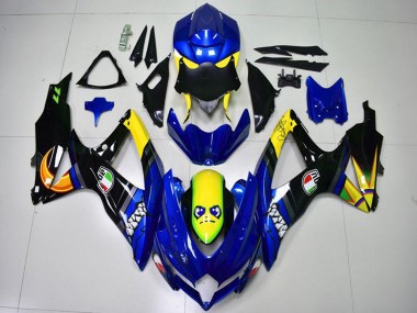Mejores Carenados Moto Suzuki GSXR 600/750 2008-2010 - Azul Amarillo Tiburón