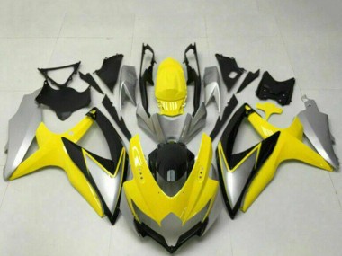 Mejores Carenados Moto Suzuki GSXR 600/750 2008-2010 - Amarillo Plata Negro Brillante
