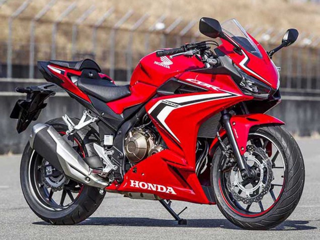 Mejores Carenados Moto Honda CBR400R 2022 - Rojo Blanco Negro Brillante Raya