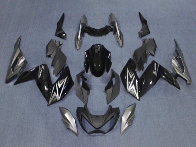 Mejores Carenados Moto Kawasaki Z250/Z300 2015-2016 - Negro Brillante Plata
