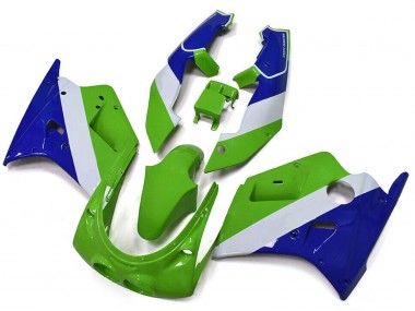 Mejores Carenados Moto Kawasaki ZXR250 1989-1990 - Verde Blanco Azul