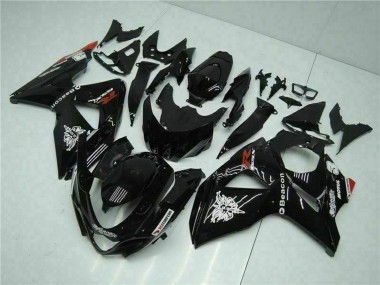 Mejores Carenados Moto Suzuki GSXR 1000 2009-2016 - Negro Brillante Rojo Faro Motul